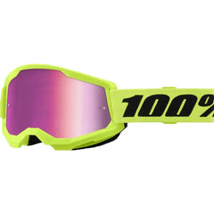 STRATA 2 Goggle Neon Yellow - Mirror Pink Lens - gelb